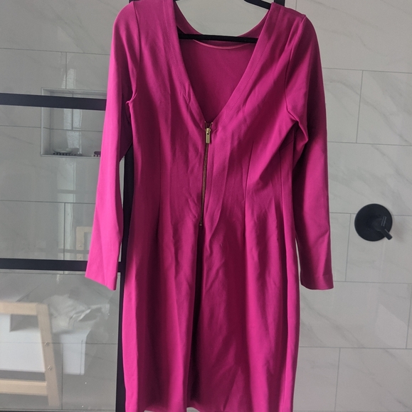 Pink dress with gold zipper - Picture 1 of 4